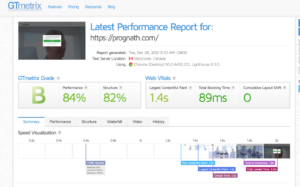 pagespeed gtmetrix prognath com