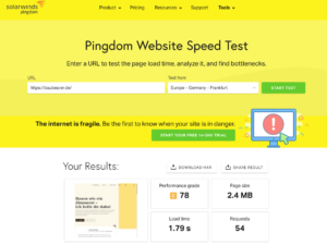 pagespeed pingdom baubeaver de