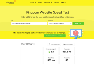 pagespeed pingdom besenrein entruempelung de