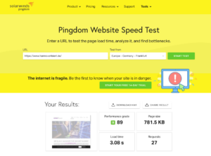 pagespeed pingdom hannoverfeiert de